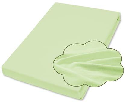 BettenABC - Spannbetttuch für Kinderbett - 70x140 cm - Hellgrün - 100% Baumwolle - Atmungsaktiv & weich - Mit Rundumgummi für festen Sitz - Für Baby- & Kleinkindmatratzen - OEKO-TEX zertifiziert