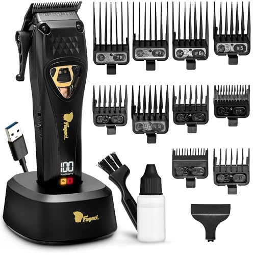 Fagaci Tondeuse Cheveux Hommes Professionnel, Lames DLC 12000 RPM | Moteur vectoriel, 12 000 RPM, 2x plus de durée de vie, Lames DLC, dureté extrême, Coupe fraîche, précise et sans irritation