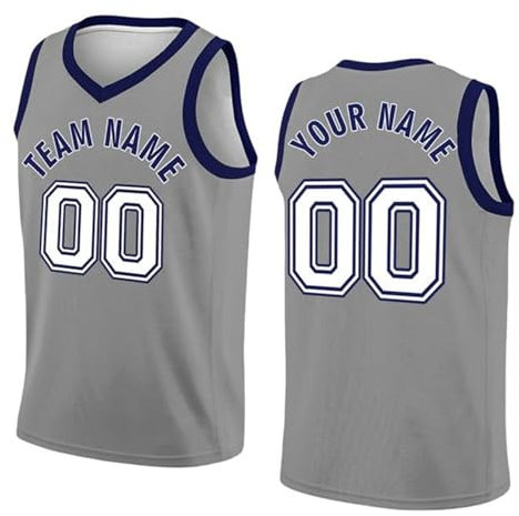 Personalisiert Basketball Trikot für Erwachsene Kinder, Basketball ärmelloser Jersey Shirt mit Name Nummer Team, Basketball Sportbekleidung Geschenke für Jungs Herren Mädchen, 3XS~5XL