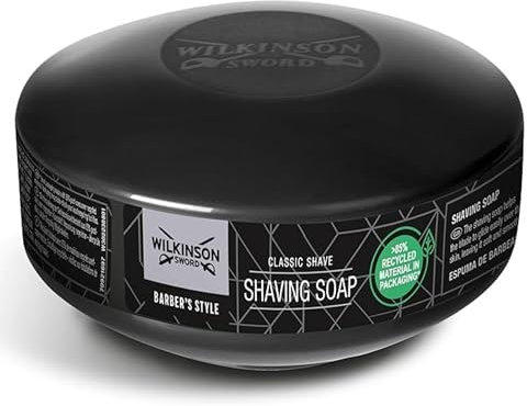 ark future Wilkinson Sword Classic Shaving Soap Bowl – Traditional Wet Shave Lather with Soothing Fragrance – Suitable for All Skin Types – 125g