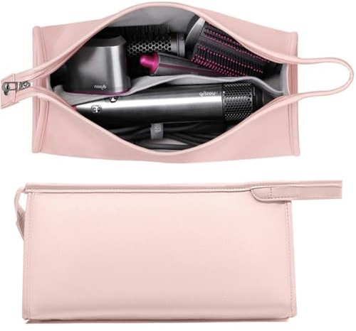 Reise Tasche für Dyson Airwrap Styler und Lockenwickler,Tragbare Aufbewahrungstasche für Warmluftbürste Haartrockner,Travel Bag Reisen Lagerung Tasche Kompatibel mit Dyson Supersonic Airstraight-Rosa