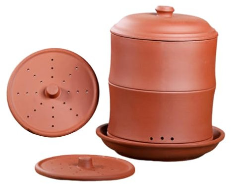 Fonowx Barattolo per La Germinazione, Germogliatore Versatile per, Vassoio per La, Contenitore per La in Argilla Viola, Barattolo per La, Rosso