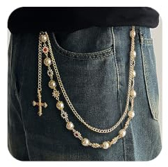XFSRG Elegante Hosenkette Mit Perlen Und Strasssteinen Vielseitiger Kettengürtel Für Damen Und Herren Modisches Accessoire Für Alle Gelegenheiten