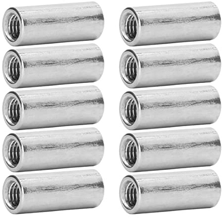 SEAFRONT Acier Inoxydable M8 Rond Écrou D'accouplement 30mm 10PCs Fileté Manchon Rod Kit pour Entretien Mécanique Home Improvement
