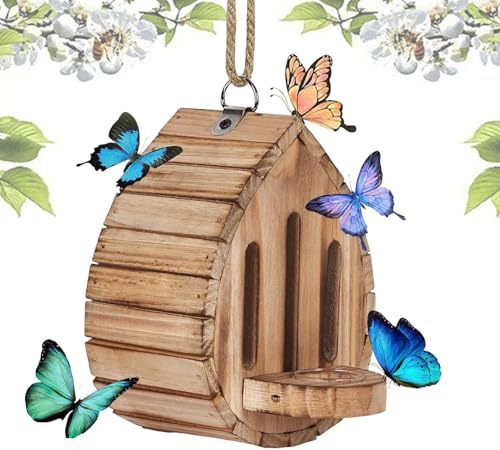 Schmetterlingshaus Aus Holz, Schmetterlingshaus Zur Schmetterlingszucht Und Gartendeko, Schmetterlingshabitat Hängend, Insektenhotel Für Garten, Balkon, Insektenhaus Für Schmetterling Zum Aufhängen
