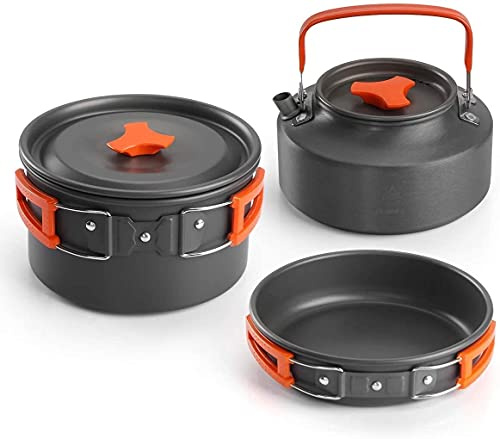 OYYMTE Kit de cuisine du camping Kit de cuisine en aluminium en aluminium extérieur Kit de cuisson, adapté au camping et à la randonnée