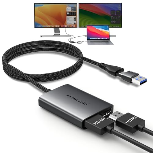 Lemorele USB C to Dual HDMI Adapter for Mac, Triple Display Adapter with MST, 2 Monitor Extended Display for M-Series, 1080P@60Hz, Compatible with macOS & Windows