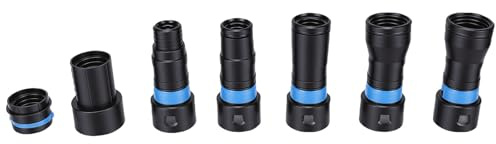 TIKATARER 7PCS Dust Collection Hose Adapters Kit, Quick Click Expanded Adapter Set, Multi Brand Power Tools Adapter for Home Shop Vacuum Hose & Workshop