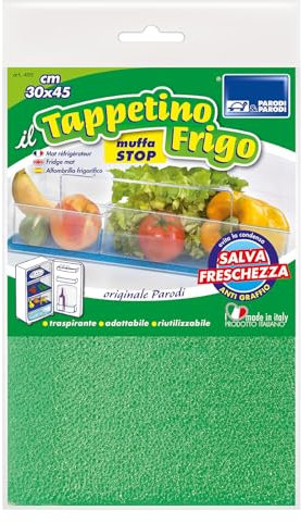 PARODI & PARODI - Tappetino Frigo Salvafreschezza, Tappetino Frigorifero Antimuffa Traspirante in Poliuretano Evita Condensa, Previene Muffa e Umidità, Lavabile e Riutilizzabile 30x45 cm, Verde Acqua
