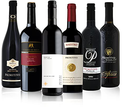 The Wine Guys Probierpaket Primitivo zum Kennenlernen| Weinpaket mit italienischem Rotwein (6 x 0,75 l ) | Perfektes Rotwein Tastingset