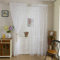 Lommer Vorhang Transparent, 2er 200x100CM Gardinen Set Beflockung Fenstersiebung Voile Schlaufenschal Tüll Fenster Vorhang Garn für Schlafzimmer und Wohnzimmer, Schmetterlingsmuster (Weiß)