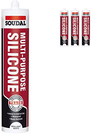 Brilliant White Soudal Trade Silicone Multi Purpose Construction Sealant Acetoxy with Fungicide