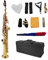 Brass Saxophon Gerade BB-Sopran-Saxophon-Messing-lackiertes Gold-Holzwind-Instrument Mit Tragetaschen Reed-Bürste-Tuchhandschuhe Gurte Blasinstrument