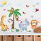 decalmile Wandtattoo Dschungel Tiere Baum Wandaufkleber Giraffe Löwe Affen Wandsticker Babyzimmer Kinderzimmer Wohnzimmer Wanddeko