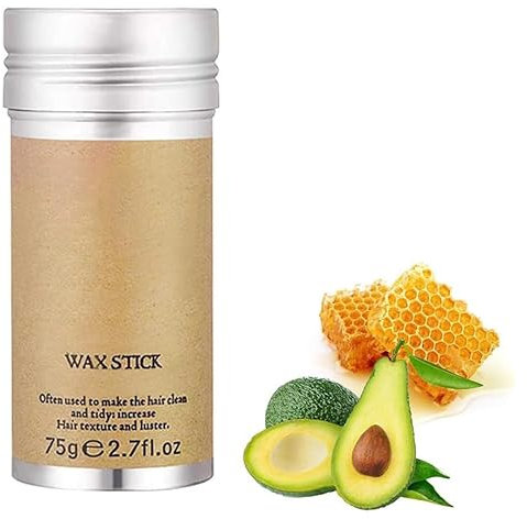 Haarwachs-Stick, Wachs-Stick für Haare, Wachsstab für Haar, Wachsstift für Kleine und Gebrochene Haare, Haarfinishing Cream Stick für Styling, Feuchtigkeitsspendendes Wachs für Damen und Herren,75g