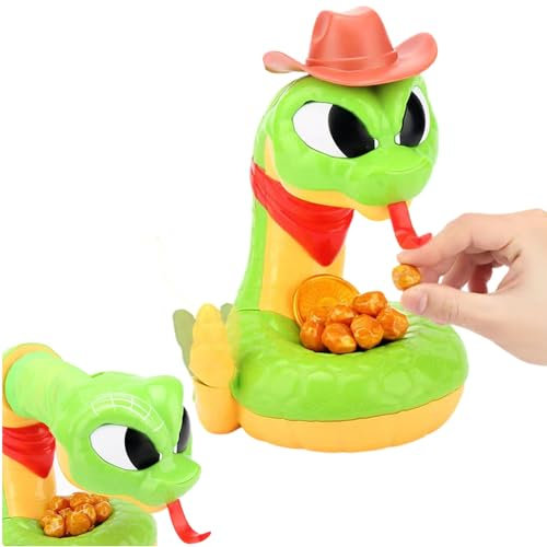Rattlesnake Game Toy,Tricky Scary Sound Snake Game Rattlesnake Game,Smooth Biting Hand Rattlesnake Hungry Rattlesnake Gold Digger Game,Induction Trigger Pranks Toys Xmas Gag Gift for Kids (green)
