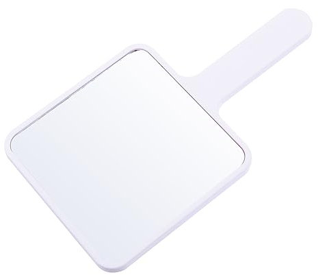 minkissy Handheld Vanity Mirror Camping Mirror Barber Mirror Cosmetic Mirror with Handle Wood Cosmetic Mirror Handheld Mirror with Handle Girl Black White Abs Television Miss Travel Mirror