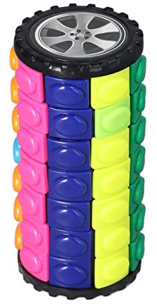 VGEBY Zylinder-Puzzle-Spielzeug, 3D-Puzzle, Regenbogen-Zauberwürfel, Drehbarer Zylinder, Logik-Spielzeug, 7 Schichten, Entspannend, Stress, Angst, Linderung, Drehschieber, Denkaufgabe,