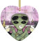 YYHHAOFA Alien Smoke Prints Weihnachtsanhänger aus Keramik – festliches Hänge-Ornament für Geschäfte und Häuser, 7,6 x 6,9 cm