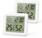 ORIA Digital Thermometer Hygrometer, 2 Stk Innen Luftfeuchtigkeitsmesser Temperatur-Monitor mit Uhr, Hohen Genauigkeit, °C/°F, Luftkomfort Indikator, Raumthermometer für Gewächshaus,Büro, Haus