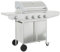 vidaXL Gasgrill mit 5 Flammen, Grillwagen mit Piezo-Zündsystem Thermometer, Gartengrill mit Rädern Stauraum, Grillstation, Silbern Edelstahl