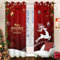 WONGS BEDDING Weihnachten Gardinen Blickdichte Vorhänge Rentier Weihnachtsgardinen Vorhang Thermovorhang mit Ösen für Schlafzimmer Wohnzimmer Verdunklungsvorhang, 140x225 cm (BxH), 2er Set