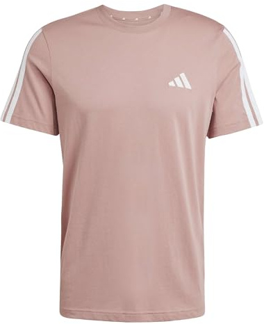 adidas Men's Men 3-Stripes T-Shirt, Warm Clay, XXS Short