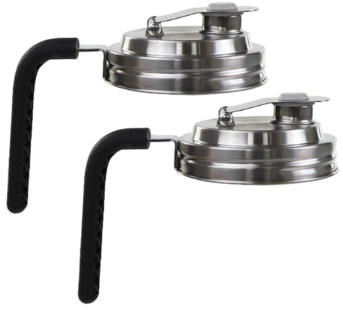 Stück Mason Jar Ausgießer Deckel Edelstahl Weithals Mason Jar Krug Deckel mit Griff Auslaufsicherer Verschluss Mason Jar Ausgießer Deckel Zubehör für Krug Mason Jar Krug Deckel Mason Jar Ausgießer Dec