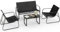 smilesun Gartenmöbel Set 4-TLG, Sitzgruppefür 4 Personen Gartengarnitur, Textilene Balkonmöbel Set mit Tisch, Sofa und 2 Stühlen Sesseln, Outdoor für Balkon, Terrasse Garten, Außen Wetterfest