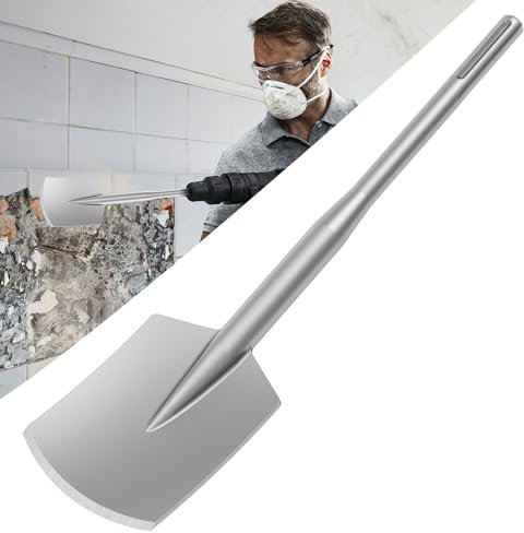 Foppla SDS Max Pala per fango, 450 x 110 mm, attacco SDS Max per trapano, martello perforatore, scalpello, valigetta di plastica, può essere utilizzata per scavare ghiaia, terreno congelato e asfalto