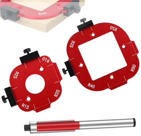 Router Template and Jig, Set of 3 Aluminum Alloy Radius Jig Corner Templates Radius Guide Router Arc Cutting for Woodworking Cutting DIY R10 R15 R20 R25 R30 R35 R40 R50