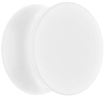 Treuheld® | 14mm Ohr Plug in Weiß | Acryl/Kunststoff | Double Flared - Ohne Gewinde | Classic Flesh Tunnel Plug | Hochwertig und Hautfreundlich
