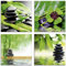 ARTland Wanddeko Glasbilder Wandbild Glas Bild Set 4 teilig je Quadratisch Asien Wellness Zen Steine Kleeblatt Pyramide Wasser Enstpannung S6MG