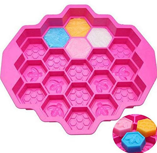 1 Pièce 19 Pile Miel Peigne Abeilles Savon Moule Silicone Cire D'Abeilles Glace Gelée Chocolat Silicone Moule à Gâteau DIY Fondant Décoration Gâteau Moule Plaque de Cuisson Plats à Four Fournitures