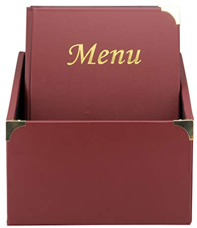Securit MC-BOX-BRA4-WR Speisekartenumschläge in einer Box, Basic-Reihe, A4, Weinrot