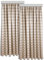 Dekoschal Karo mit Edelweiß Beige 2er-Pack/Set Landhaus-Stil | Vorhang mit Reihband | Webstoff hochwertig beige-weiß kariert | Übergardine für Küche, Esszimmer, Gästezimmer Höhe x Breite 125 x 130 cm