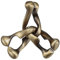 Bartl Huzzle Brain Teaser Cast Trinity Stahl Goldfarben, Maße: 12cm x 7,5cm x 4,5 cm, 111740