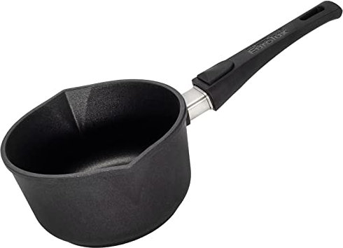 Eurolux Guss-Milchtopf Induktion Ø 18 cm abnehmbarer Stiel - kleiner Stieltopf Aluguss mit Antihaft-Beschichtung - Made in Germany