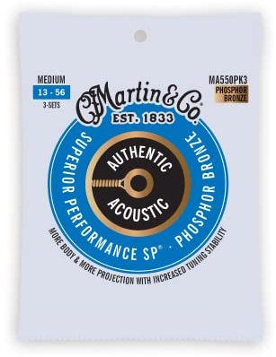 Martin MA550PK3 Authentic Acoustic - SP - Phosphor Bronze 3 Pack Medium ( 13-56 )