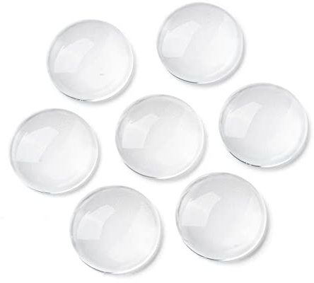 50 Glas Cabochons klar rund 8mm Glascabochons durchsichtig Rückseite flach Kuppel transparent (8mm)