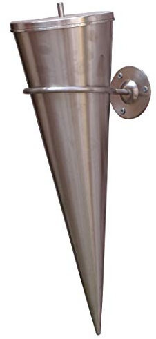 Fackel Wandfackel Bodenfackel Gartenfackel Feuerfackel Cylinder komplett aus Edelstahl im Srm-Design/Höhe: 65cm Durchmesser oben: 28,5 cm/inklusive Zubehör