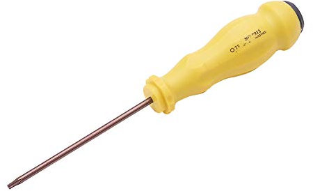 Utoolmart Destornillador Torx destornillador de estrella magnético de seguridad T8 con acero S2 de 75 mm y mango amarillo antideslizante 1 piezas