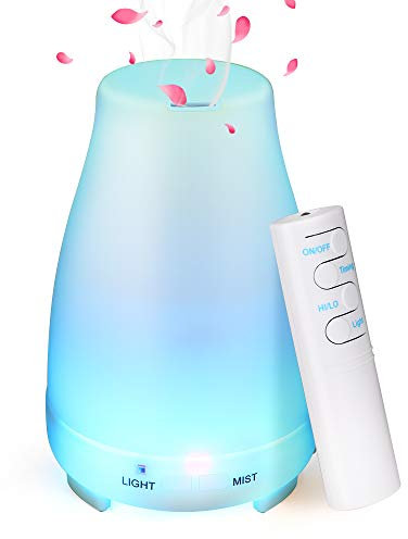 Aroma Diffuser,GeeRic 200ML Luftbefeuchter Ultraschall Vernebler,Raumbefeuchter Aromatherapie Öle Duftlampe mit 7 Farben LED Helles Weiß