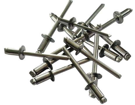 Remaches de 5 mm de acero inoxidable tipo A con cabeza de cúpula DIN 7337 (paquete de 50) (5 mm x 14 mm)