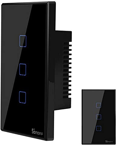 Sonoff T3US2C-TX Interruttore a parete Nero touch Wifi serie TX US a tre tasti