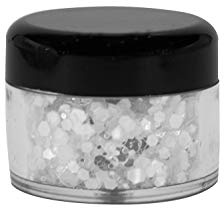 Creativery Glitzer Konfetti in Dose 4,2x3,4cm perlweiß grobes Glitter Glitzerpulver Basteln von Schneekugeln Nailart Körperglitzer