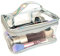 FIYUK Toiletry Bag Makeup Cosmetic Clear Bag Portable Waterproof Transparent Travel Large Storage Grey