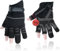 Stagecaptain RGL-2F Rigger Handschuhe - Arbeitshandschuhe für Herren - Größe XL - 3 kurze Finger und Innenfläche aus Kunstleder - Aufgesetzte Verstärkungen - Schwarz/Grau