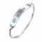 XUANPAI Kostenlos Benutzerdefiniert Medizinischer Alarm Manschettenarmband für Frauen Personalisierte Gravur Name ID Tag Armband Edelstahl Identifikation SOS Notfall Schmuck für Mädchen,Grünes Logo