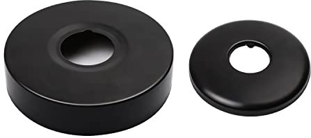 Rosace Robinet Noir, MYLERCT 2 Pièces Rosace Mitigeur Douche en Acier Inoxydable, Rosace Robinet Exterieur pour Tuyaux Diamètre 20mm et 25mm, Rosace pour Robinets de Douche, Robinets, Radiateurs
